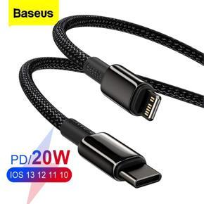 Baseus 20W PD USB Type C Cable for iP 12 13 Pro Xs Max Fast Charging Charger for Type-C USBC Data Wire Cord 1M