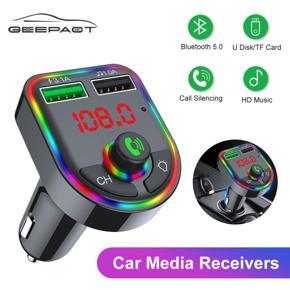 Geepact Bluetooth Transmitter Aux Modulator Handsfree Car Kit Car Audio MP3 Player Dual USB Car Charger Car Handsfree Wireless Bluetooth Kit FM Transmitter with 3.1A Quick Charge