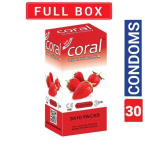 Coral - Strawberry Extra Performance Condom - Full Box - 3x10=30pcs