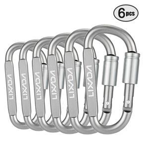 Lixada D-Shaped Carabiner Lock Heavy Duty Aluminum Alloy Carabiner Tent Rope Carabiner  Backpack Hanger Carabiner