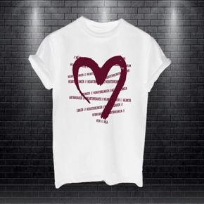 Ladies White Love Half Sleeve T-shirt