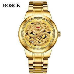 Bosck Men'S Dragon Watch Imitation Ruby Diamond Calendar Quartz Watch Non-Mechanical Waterproof Watch