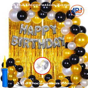 Happy Birthday Foil Banner Full Decoration set- Easy To Use