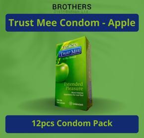 Trust Mee - True Dotted Apple Flavor Condoms for Extended Pleasure - Single Pack - 12x1=12pcs