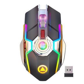 A5 Wireless Mouse USB Gaming Mouse 2.4Ghz Esports RGB Backlit Slient Mice - Black