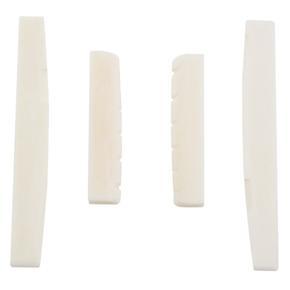 2 Sets of 4pcs 6 String Acoustic Guitar Bone Bridge Saddle and Nut Made of Bone