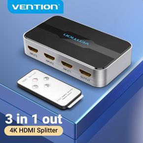 Ventilated HDMI Switcher 4K/60Hz 3 Input 1 Output HDMI 1.4/2.0 Adapter Sakelar untuk Proyektor TV Kotak Pintar PS3/4 3 × 1 HDMI 2.0 Distributor