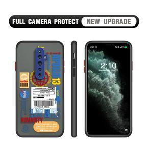 Hontinga for OPPO Reno 2F Case Travel Poster Camera Shockproof Protection Cases Edge Frosted Transparent Phone Cover