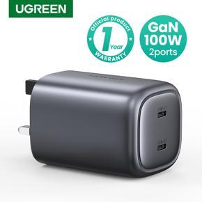UGREEN 100W USB C Charger Plug 2 Ports GaN Type C Fast Wall Power Adapter Support PD 20W Compatible with Macbook Pro Air, iPhone 13, iPad, Galaxy S21, Google Pixel 6, Xiao 12, Dell XPS 12 ets