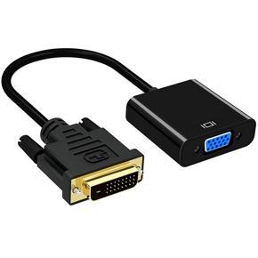 1080p DVI-D 24+1 Pin Male to VGA 15Pin Female Active Cable Adapter - Black