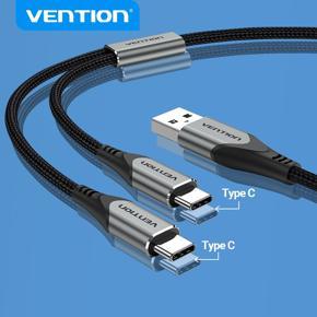 Vention 2 in 1 USB Type C Cable for Xmi Note 10 Samsung S20 USB Charger Cord for Huawei P40 Pro Mate 30 Micro USB Cable