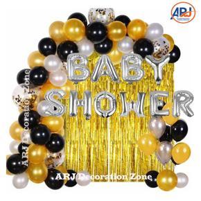 Baby shower party decoration set - Silver & Golden Combination