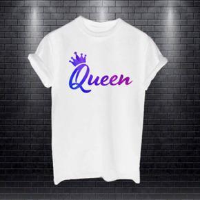 Ladies White Q Half Sleeve T-shirt