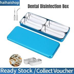 4 Grids Dental Disinfection Box Case Burs High Temperature Sterilization