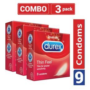 Durex - Thin Feel Condom - Combo Pack - 3 Pack