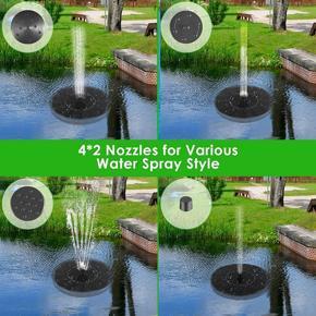 1.4W Solar Fountain Pump, with 10 Nozzles, Outdoor Solar Fountain