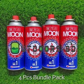 Moon Butane Gas Can 4 Pcs Bundle Pack for Outdoor Camping, Hiking, Travelling