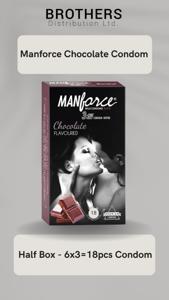 Manforce Condom - Chocolate Flavor Dotted Condoms - Half Box - 3x6=18pcs