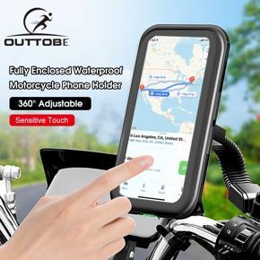 Outtobe Phone Holder Bike Accessories Bicycle Phone Holder Full Package Phone Holder Universal Holder 360° Rotatable Phone Holder Clip Stand Mount with Waterproof Anti Falling Anti Shaking For Bike Mo