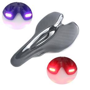 Bike Saddle Seat with Taillight Cycling Racing Breathable Soft Seat Cushion Bicycle Accessories