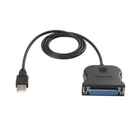 Black USB to 25 Pin DB25 Parallel Printer Cable Adapter Cord Converter-Black