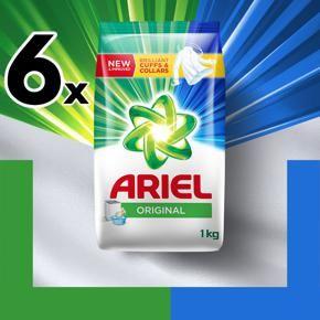 Pack of 6 Detergent Ariell - 1kg original Blue Formula
