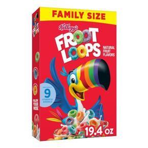 Kellogg's Froot Loops Breakfast Cereal, Fruit Flavored, Breakfast Snacks with Vitamin C, Original, 19.4 Oz, Box