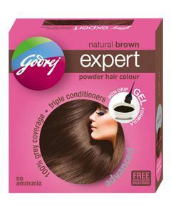 Godrej Natural Brown Expert Powder Hair Color, 4 Sachet in one Box