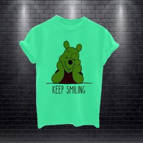 Ladies  Keep Smilling Half Sleeve T-shirt