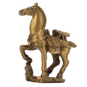 Brass Statue Horse Shape Manual Carved Retro Bring Good Luck Desk Decor