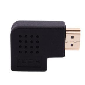 Gold Plated HDMI Right Angle Port Saver Adapter (Male to Female) - 90 Degree - Vertical Flat Left