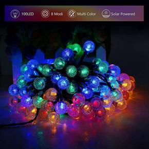 XHHDQES Color LED Solar Light String Bubble Ball Light String Waterproof Outdoor Light 12M 100 Light for Garden Decoration