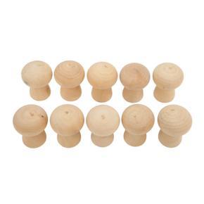 10PCS Wooden Peg Dolls DIY Log Mushroom Unfinished For Colored Drawing