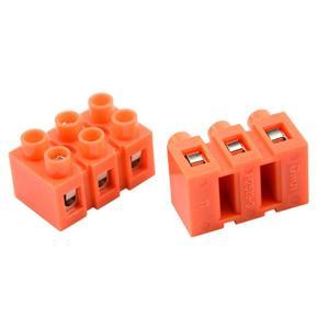 XHHDQES 5Pcs 3 Position Double Row Screw Terminal Block Friendly Flame Retardant Nylon Terminal Barrier Block Connector,Red