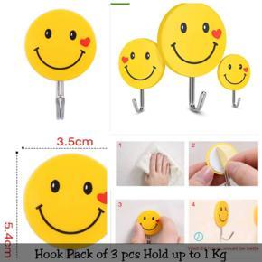 Smiley Hooks - 3 Pcs  Smiley Key Holder