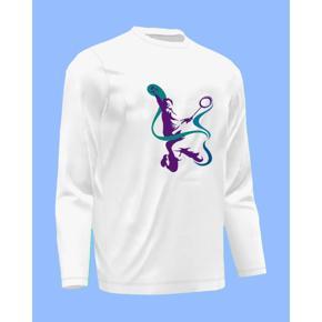 Badmintion 6 White  long Sleeve T-Shirt For Men