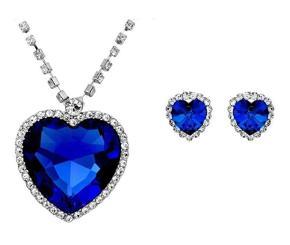 Titanic Heart Shaped Necklace & women Earrings