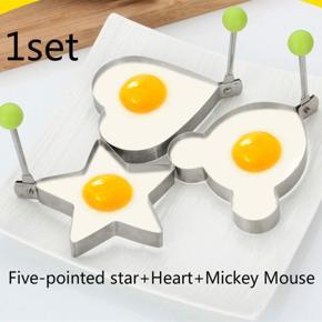 1 Set Stainless Steel Omelette Egg Mold Fried Love Star Round Molds Diy Kitchen Egg Pancake Cooking Tools Kitchen Accessories