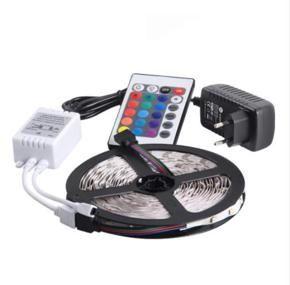 LED Strip Lights 16.4ft/5m Flexible Color Changing Led Light Strip Kit 5050 RGB Rope Light with 44 Key IR Remote 12V2A Power Supply