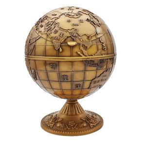 Vintage Metal with Lid Globe Ashtray European Retro Home Office Hotel Ashtray Decor Smoking Accessories, Antique aurum