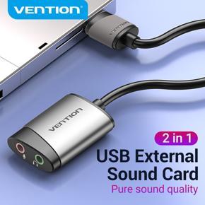 Ventilated USB External Sound Card USB To 3.5 Mm Jack Audio Adapter for Headphones Headset Microphone Computer Laptop PS4 Audio Support CTIA OMTP USB External Audio Card