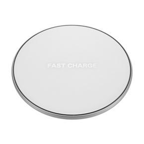10W QI Wireless Charger Portable Tempered Glass Fast Wireless Charging Pad - White