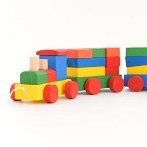 Colourful Wooden Stacking Train Blocks Geometrical Shape