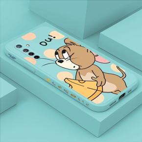 Hontinga for Realme XT Case Side Design Cute Cartoon Mouse Back Cover Soft Square Edge Pattern Liquid Silicone Trend Phone Cases