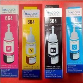 Real Color Inkjet Refill Ink 664 4 Color, 4 Pcs For Epson L120 L130 L132 L210 L220 L310 L365 L380 L382 L486 L550 L800 L805 L1300 L1455 ET-2500 ET-2650