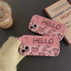 Hot girl pink love leopard print for iPhone13 mobile phone shell XR Apple 12/11ProMax new xsmax