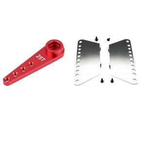 BRADOO- Upgrade 25T Metal Steering Arm for WPL RC1:16 Car DIY Red with for MN Model 1:12 D90 D91 RC Car Spare Metal Pedal