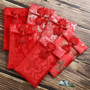 Houseeker 2023 CNY Money Red Packets Wedding Engagement Gift Dragon and Phoenix Money Bag Brocade Red Envelopes