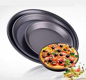 3 Pieces Pizza Pan Set - Black Colour