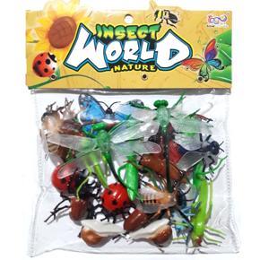 20 Pieces Insect World Natural Plastic Figure Animals Toy, Wild Republic Insect Polybag, Kids Gifts, Educational Toy, Party Favors - Multi Colors